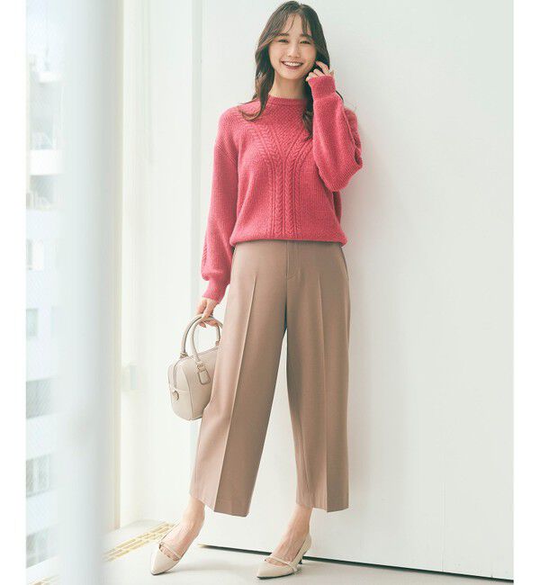 any SiS「【洗える】フロントケーブルポイントアンゴラブレンド ニット」|ニット・セーター|