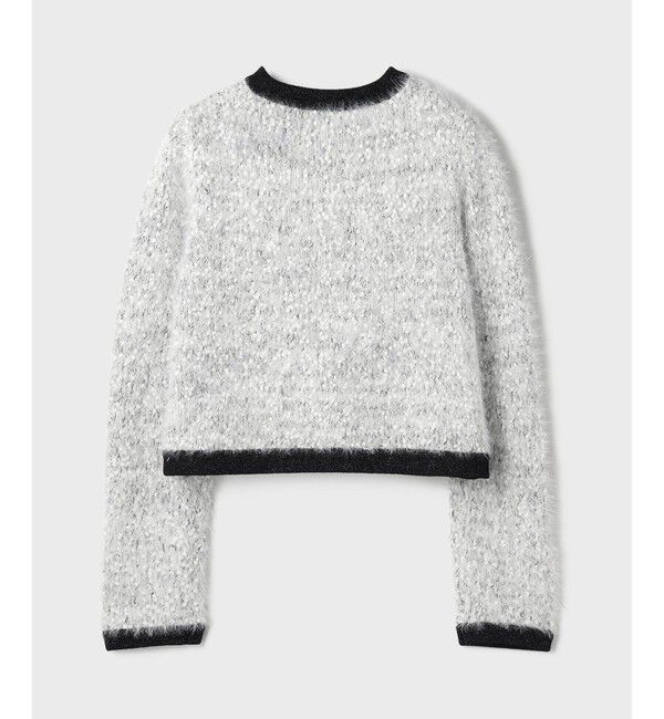 GRACE CONTINENTAL「ノーカラーフェザーニットカーディガン」|カーディガン|