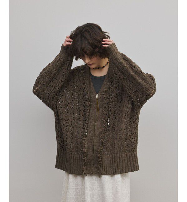 GRACE CONTINENTAL「zipミドルニットカーディガン」|カーディガン|