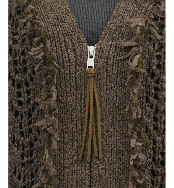 GRACE CONTINENTAL「zipミドルニットカーディガン」|カーディガン|