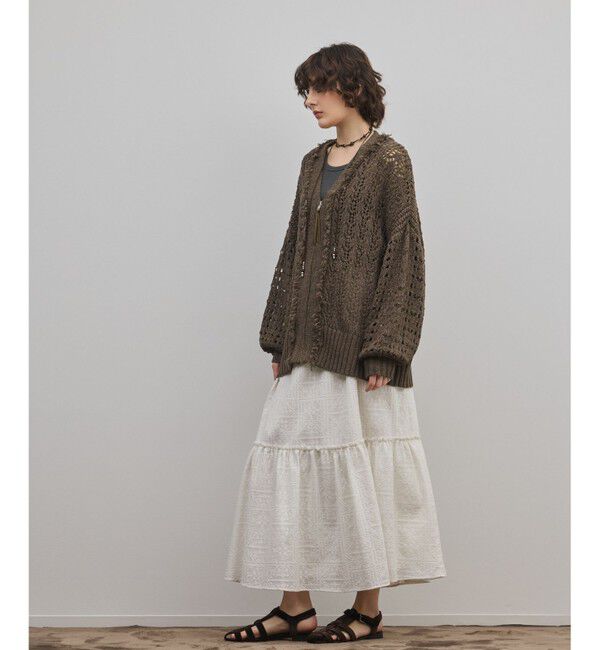 GRACE CONTINENTAL「zipミドルニットカーディガン」|カーディガン|