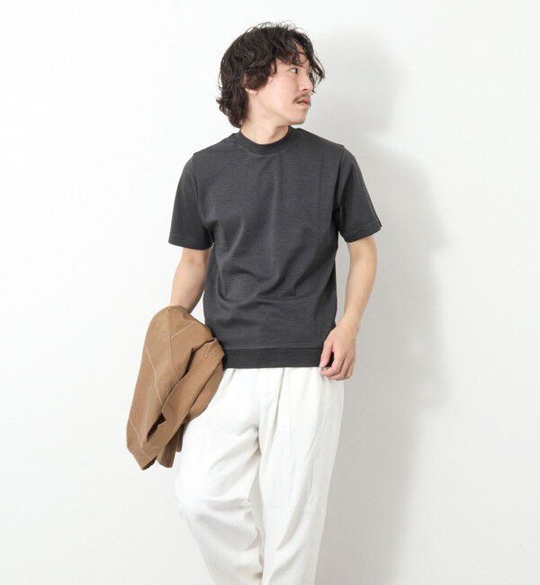 NOLLEY'S goodman「《ビジカジ対応》セミシルケットスムース ボーダードレスTシャツ 25SS」|Tシャツ・カットソー|