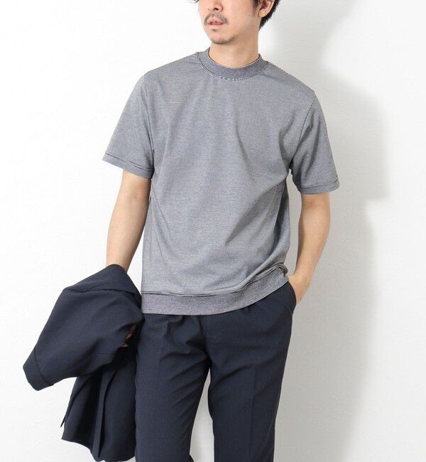 NOLLEY'S goodman「《ビジカジ対応》セミシルケットスムース ボーダードレスTシャツ 25SS」|Tシャツ・カットソー|