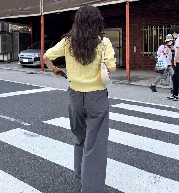 fredy emue「FR刺繍ケーブル柄半袖カーディガン」|カーディガン|