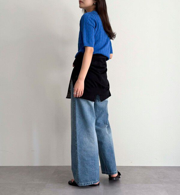 fredy emue「FR刺繍ケーブル柄半袖カーディガン」|カーディガン|