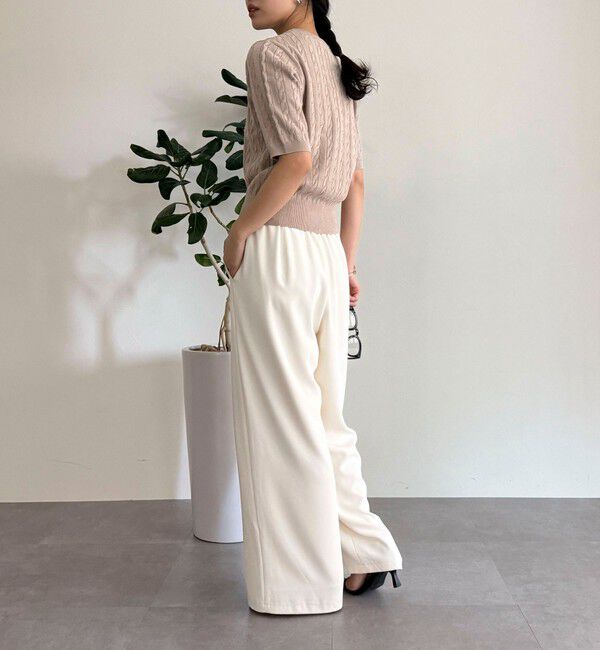 fredy emue「FR刺繍ケーブル柄半袖カーディガン」|カーディガン|