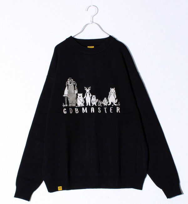 FREDY MAC「【COBMASTER/コブマスター】ファミリー刺繍ニットプルオーバー」|ニット・セーター|ブラック