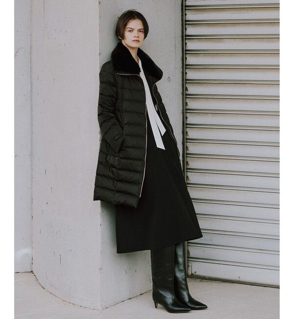 ROPE「サテンロング丈ダウンコート/イージーケア」|ダウン|