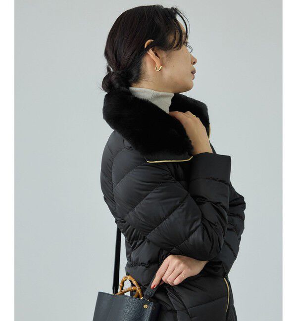 ROPE「サテンロング丈ダウンコート/イージーケア」|ダウン|