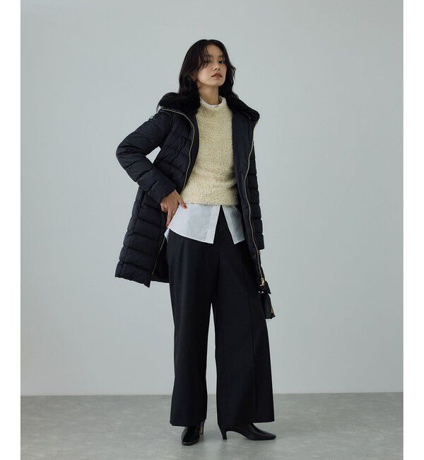 ROPE「サテンロング丈ダウンコート/イージーケア」|ダウン|