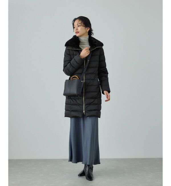 ROPE「サテンロング丈ダウンコート/イージーケア」|ダウン|