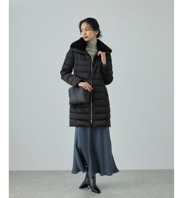 ROPE「サテンロング丈ダウンコート/イージーケア」|ダウン|