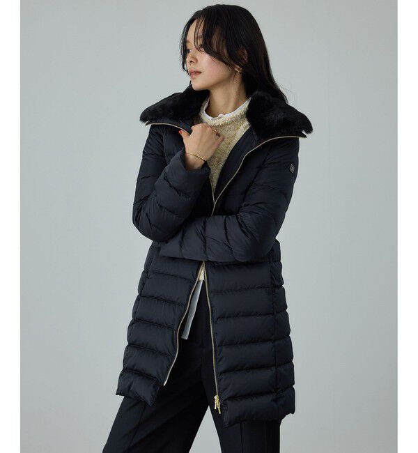 ROPE「サテンロング丈ダウンコート/イージーケア」|ダウン|