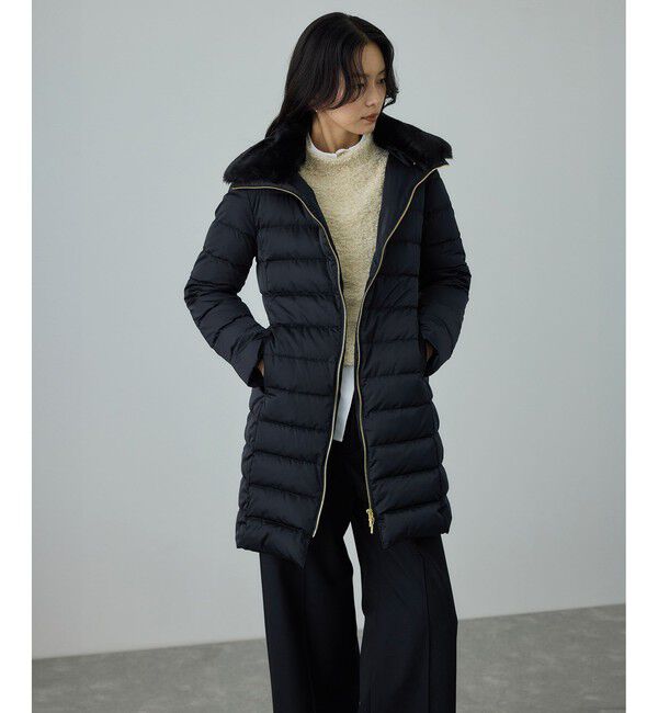 ROPE「サテンロング丈ダウンコート/イージーケア」|ダウン|