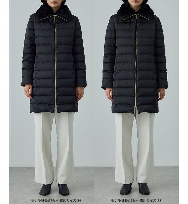 ROPE「サテンロング丈ダウンコート/イージーケア」|ダウン|
