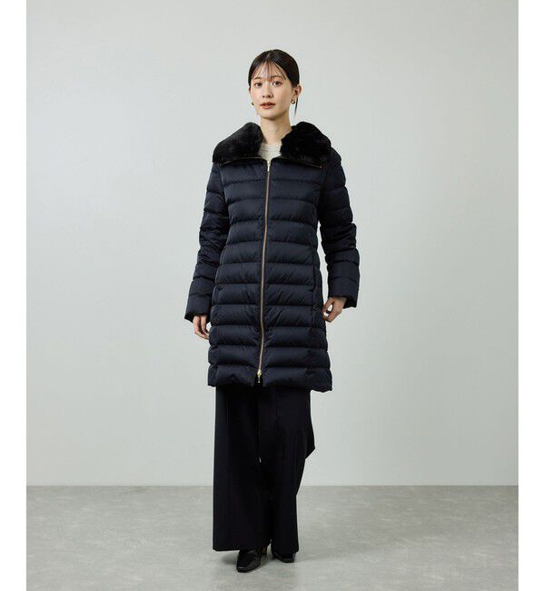 ROPE「サテンロング丈ダウンコート/イージーケア」|ダウン|