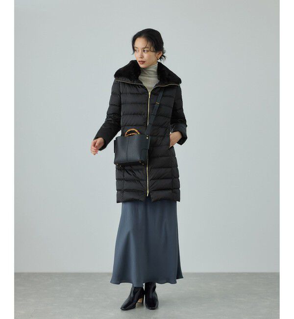 ROPE「サテンロング丈ダウンコート/イージーケア」|ダウン|