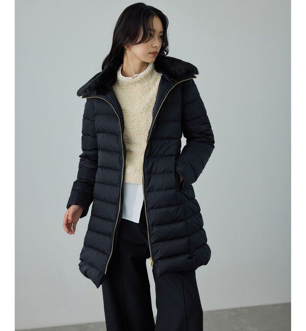 ROPE「サテンロング丈ダウンコート/イージーケア」|ダウン|