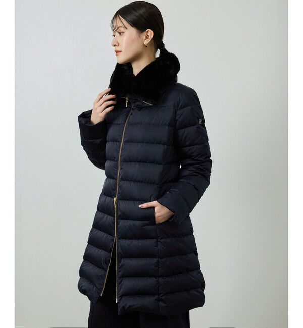 ROPE「サテンロング丈ダウンコート/イージーケア」|ダウン|