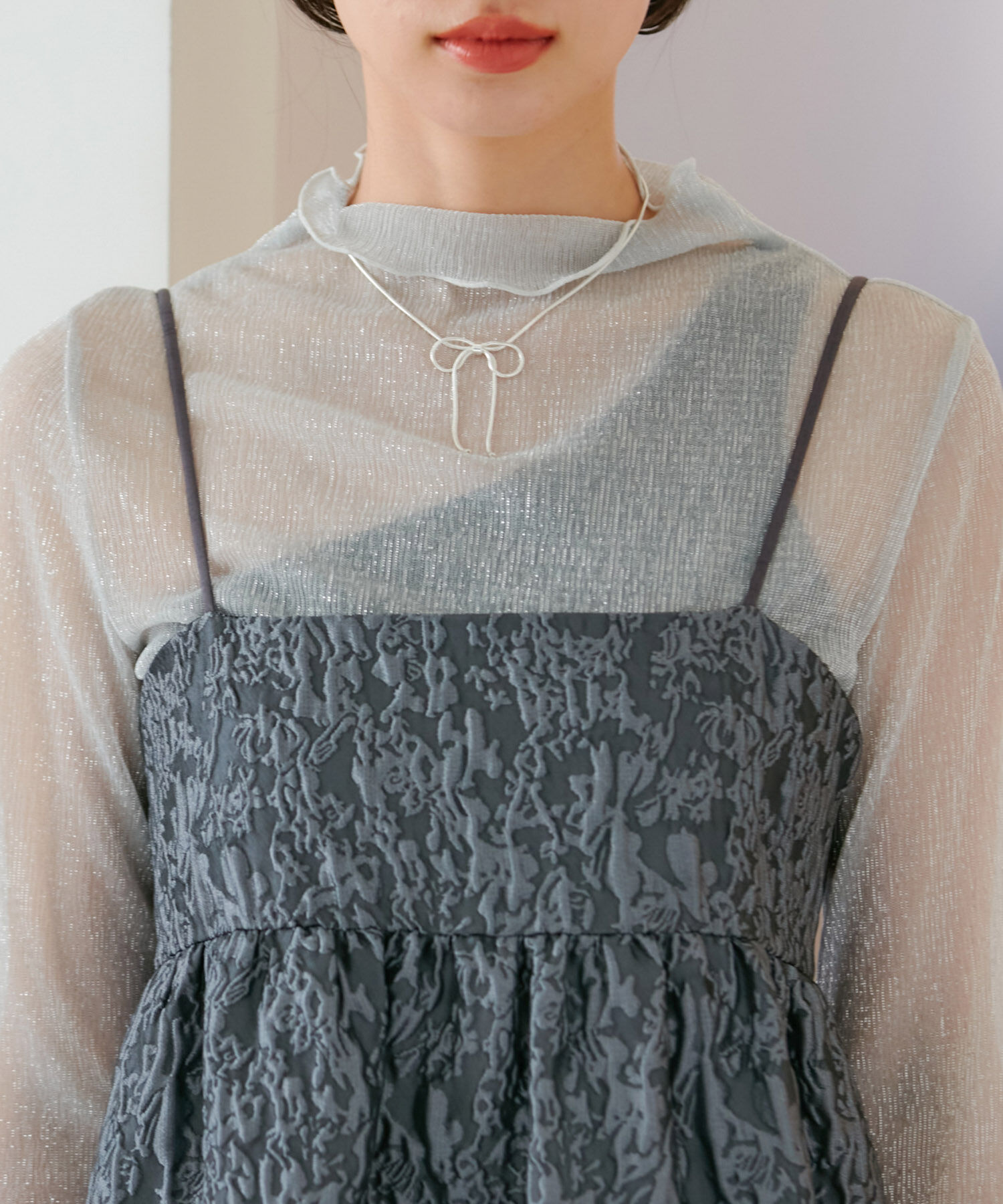 VIS「【VISDRESS】ふくれジャガードフレアワンピース【洗える】」|ワンピース|