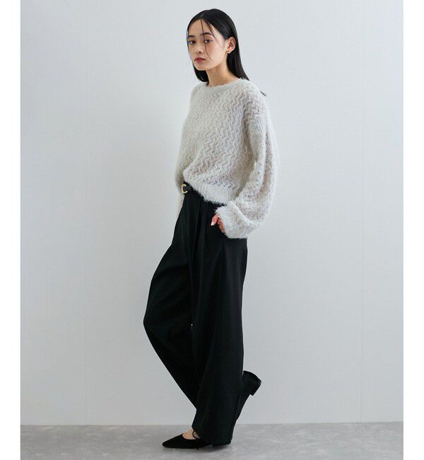 VIS「キラッと華やか！透かし柄シャギーニットプルオーバー」|ニット・セーター|