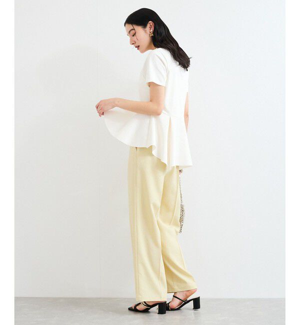 VIS「イレギュラーヘム異素材ドッキングペプラムプルオーバー」|Tシャツ・カットソー|