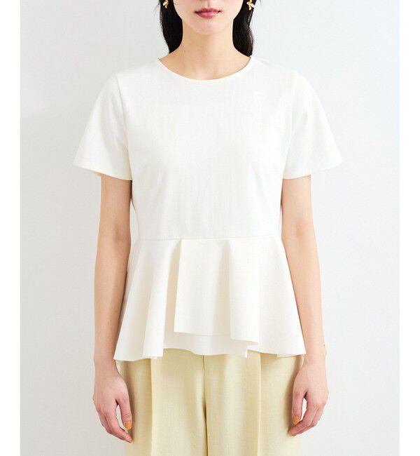 VIS「イレギュラーヘム異素材ドッキングペプラムプルオーバー」|Tシャツ・カットソー|
