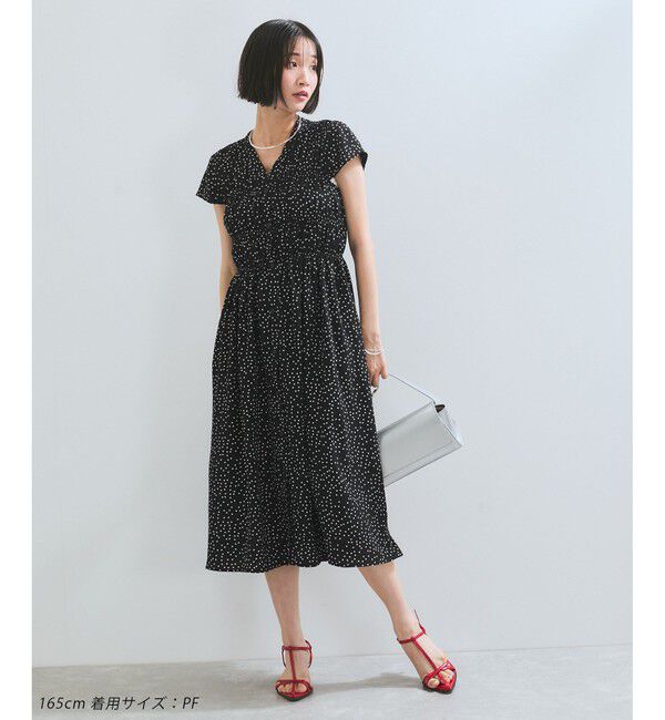 VIS「シャーリングデザインワンピース【WEB限定サイズ】」|ワンピース|