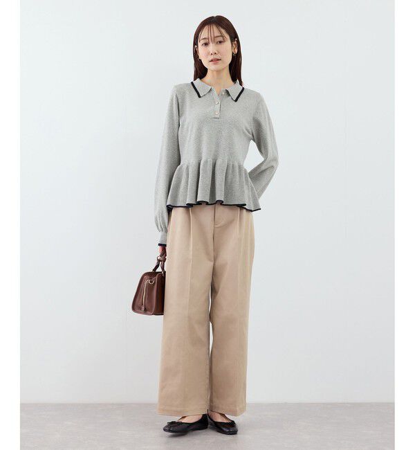 Rope&rsquo;Picnic「ペプラムポロカラーニット」|ニット・セーター|