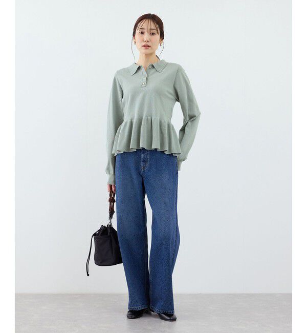 Rope&rsquo;Picnic「ペプラムポロカラーニット」|ニット・セーター|