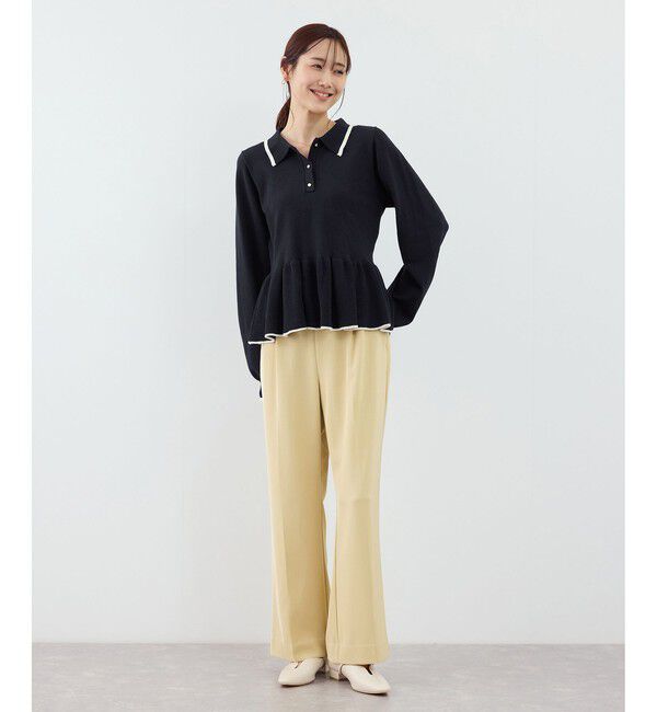 Rope&rsquo;Picnic「ペプラムポロカラーニット」|ニット・セーター|