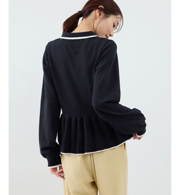 Rope&rsquo;Picnic「ペプラムポロカラーニット」|ニット・セーター|