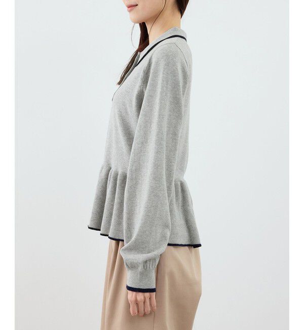 Rope&rsquo;Picnic「ペプラムポロカラーニット」|ニット・セーター|