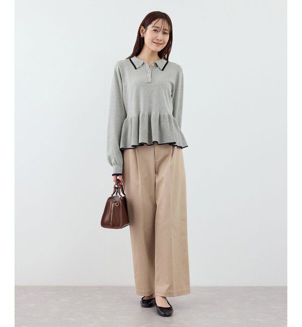 Rope&rsquo;Picnic「ペプラムポロカラーニット」|ニット・セーター|