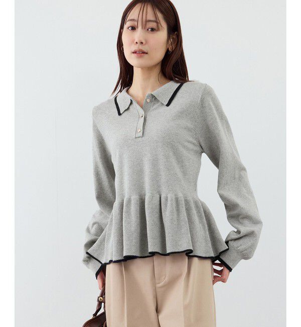 Rope&rsquo;Picnic「ペプラムポロカラーニット」|ニット・セーター|