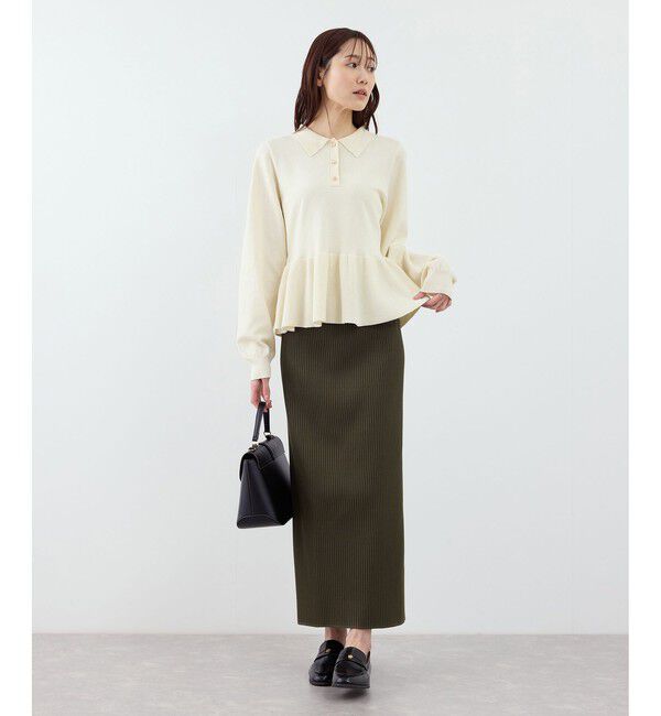 Rope&rsquo;Picnic「ペプラムポロカラーニット」|ニット・セーター|