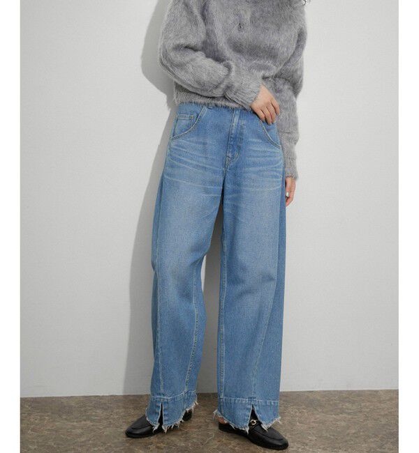 ADAM ET ROPE'「【サステナブル】ルーズフィットアジャストデニム」|デニム|