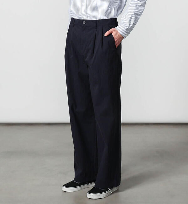 DANTON「DANTON | コットンナイロンツイル 2タックワイドイージーパンツ MEN」|チノ|