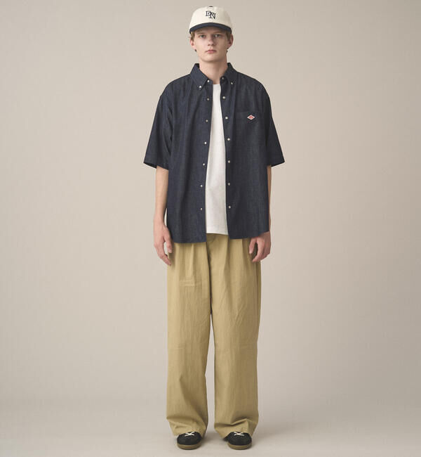 DANTON「DANTON | コットンナイロンツイル 2タックワイドイージーパンツ MEN」|チノ|