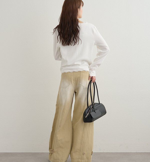  「ギャザーレースリブカーディガン」|Tシャツ・カットソー|