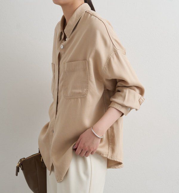  「【全骨格対応！自分サイズで、理想の体型カバー】フルイドデニムシャツ」|シャツ・ブラウス|