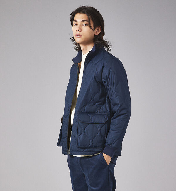 ABAHOUSE「WEB限定【TAION / タイオン】 MILITARY LIB HI NECK」|ダウン|ネイビー