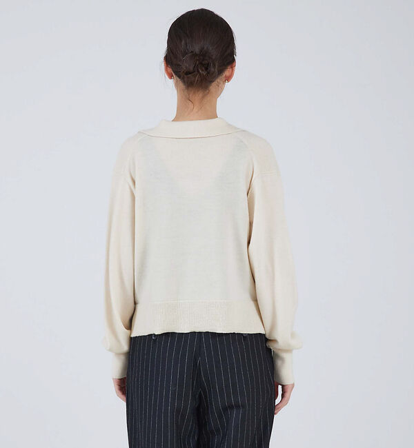 qualite「シャツカラーニットプルオーバー」|ニット・セーター|