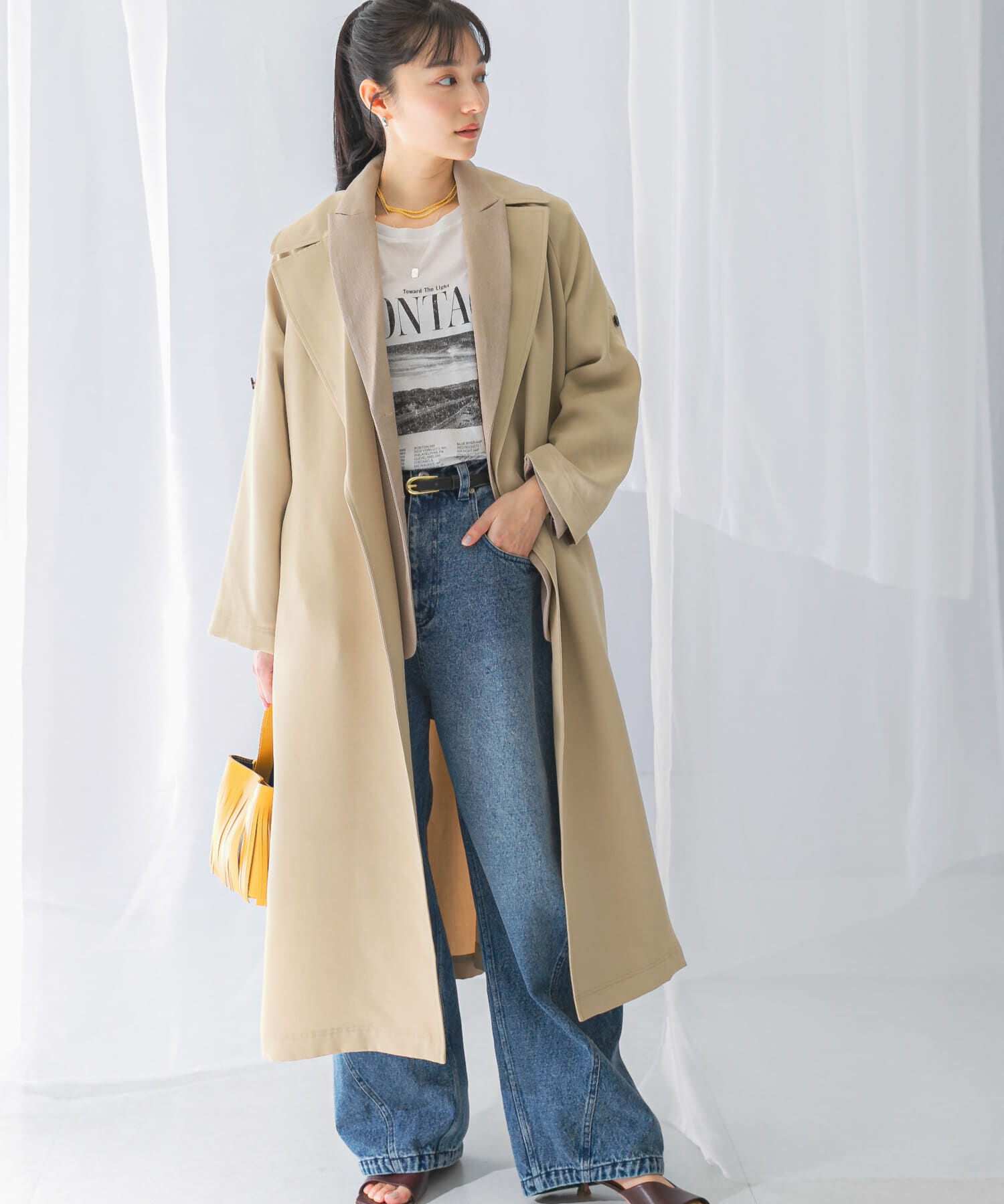 URBAN RESEARCH ROSSO「ロングガウンコート」|トレンチコート|