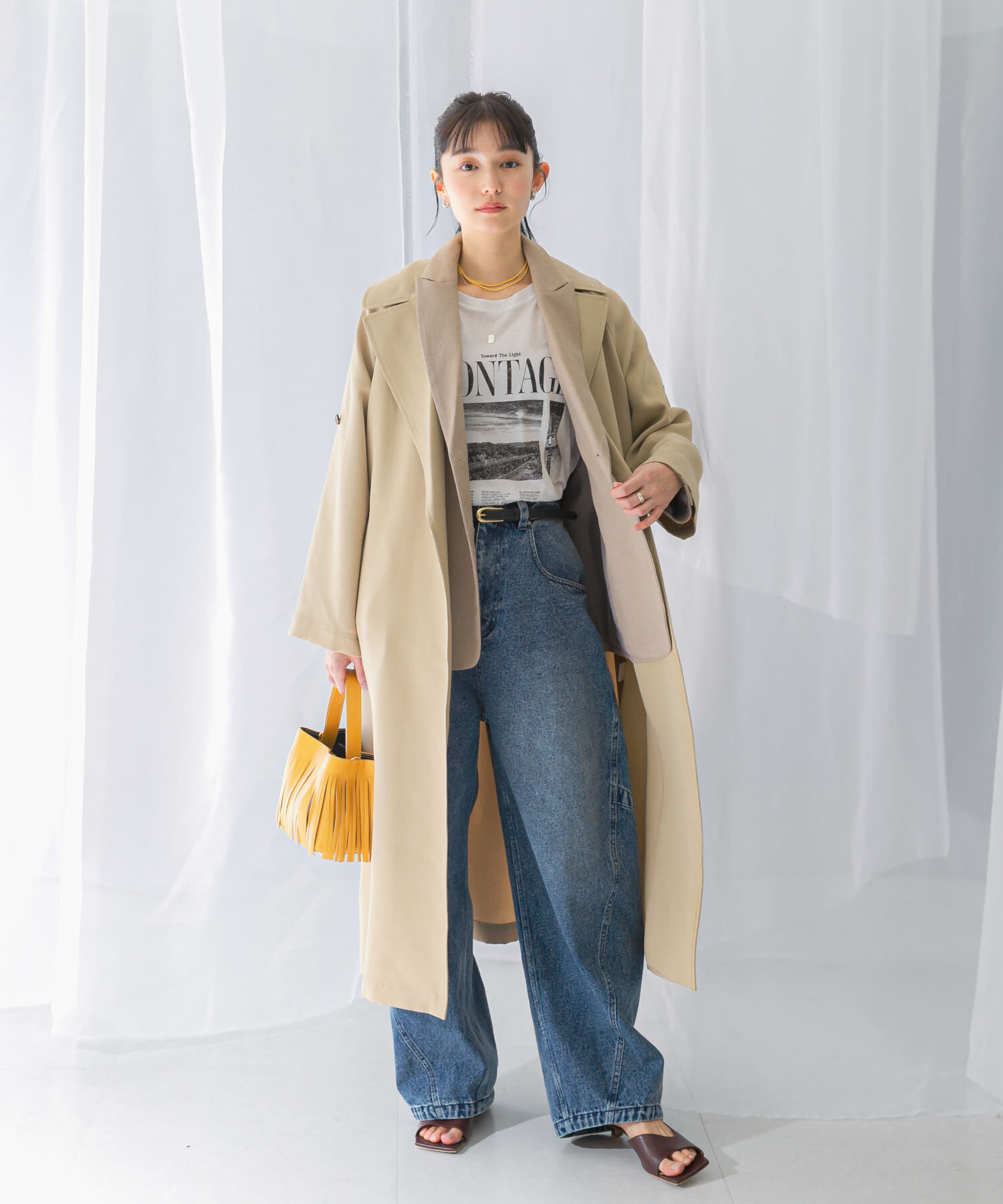 URBAN RESEARCH ROSSO「ロングガウンコート」|トレンチコート|