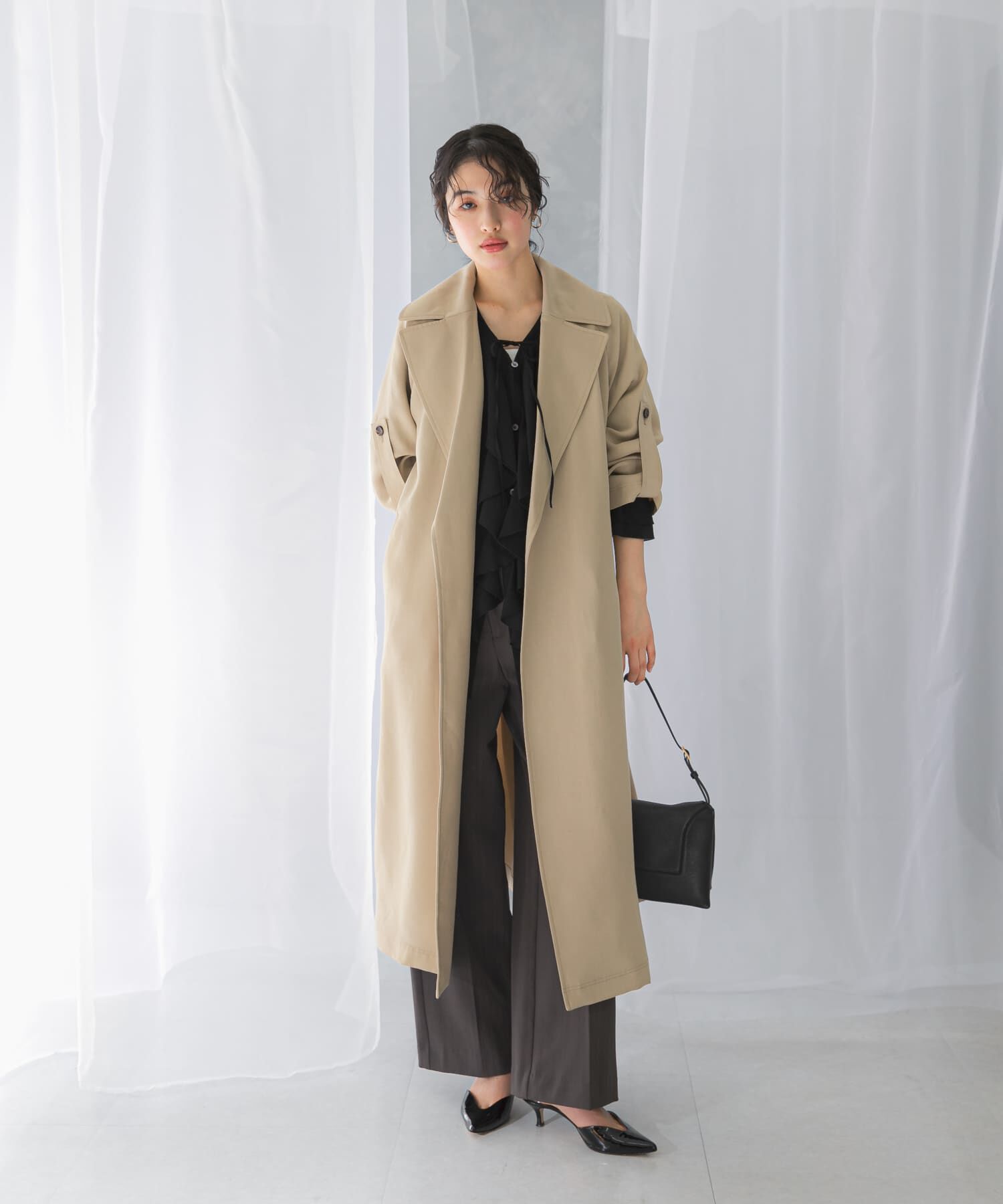 URBAN RESEARCH ROSSO「ロングガウンコート」|トレンチコート|