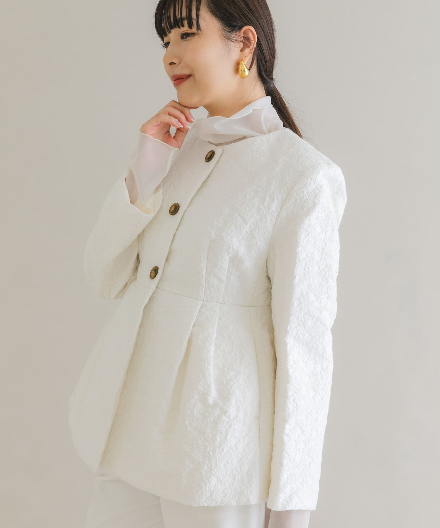 URBAN RESEARCH ROSSO「F by ROSSO　ジャガード中綿ジャケット」|ダウン|