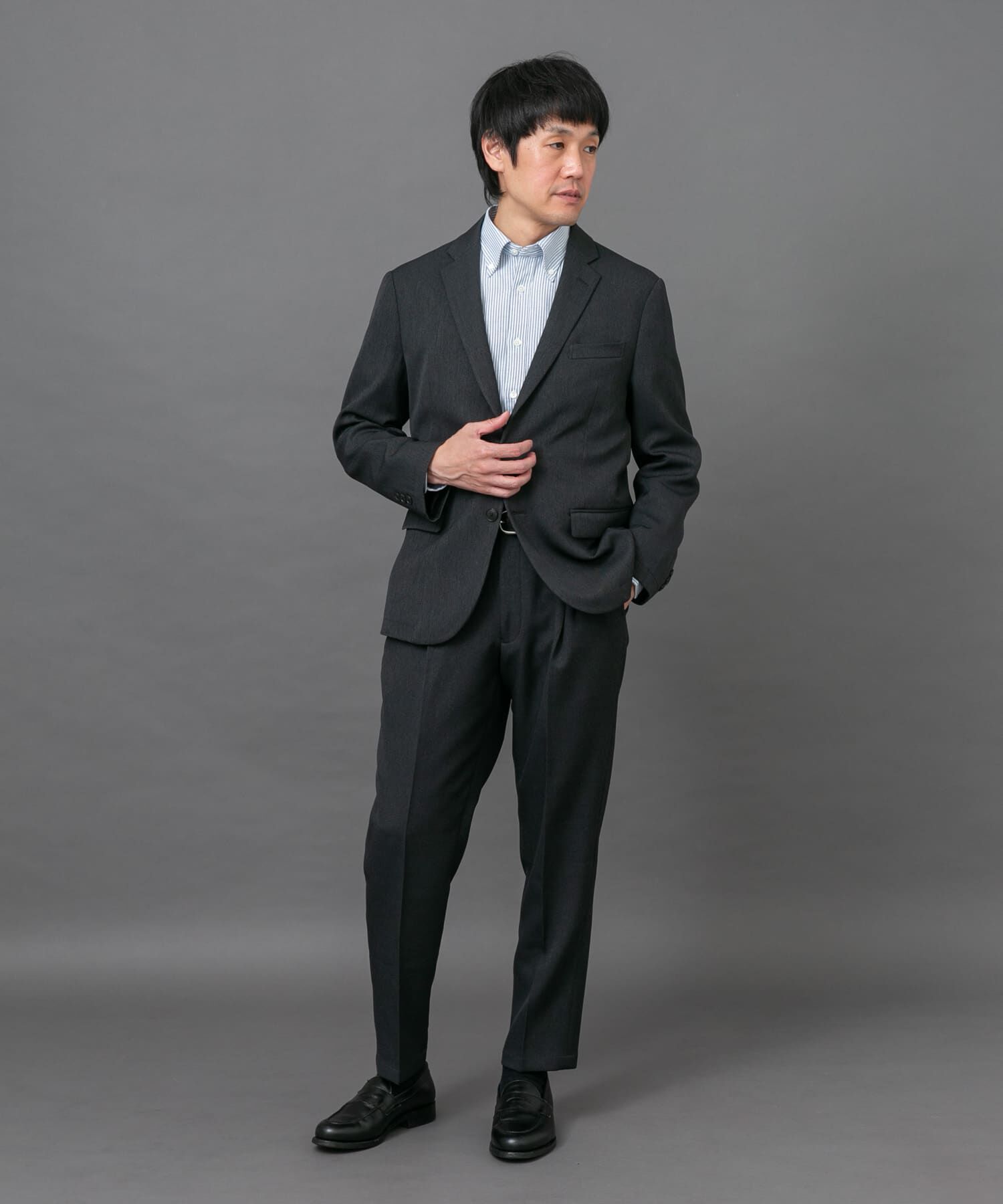 URBAN RESEARCH DOORS「LIFE STYLE TAILOR　ブラッシュドツイルストレッチパンツ」|スラックス|