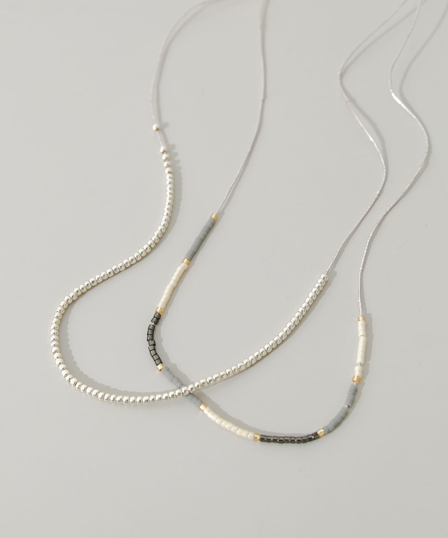 SMELLY「ミックスビーズレイヤードネックレス」|ネックレス|