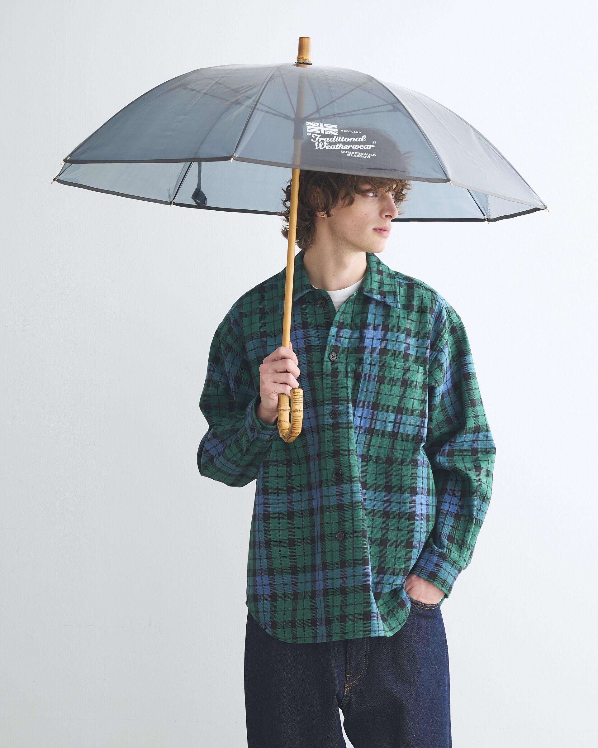 Traditional Weatherwear「CLEAR UMBRELLA BAMBOO LITE」|傘|